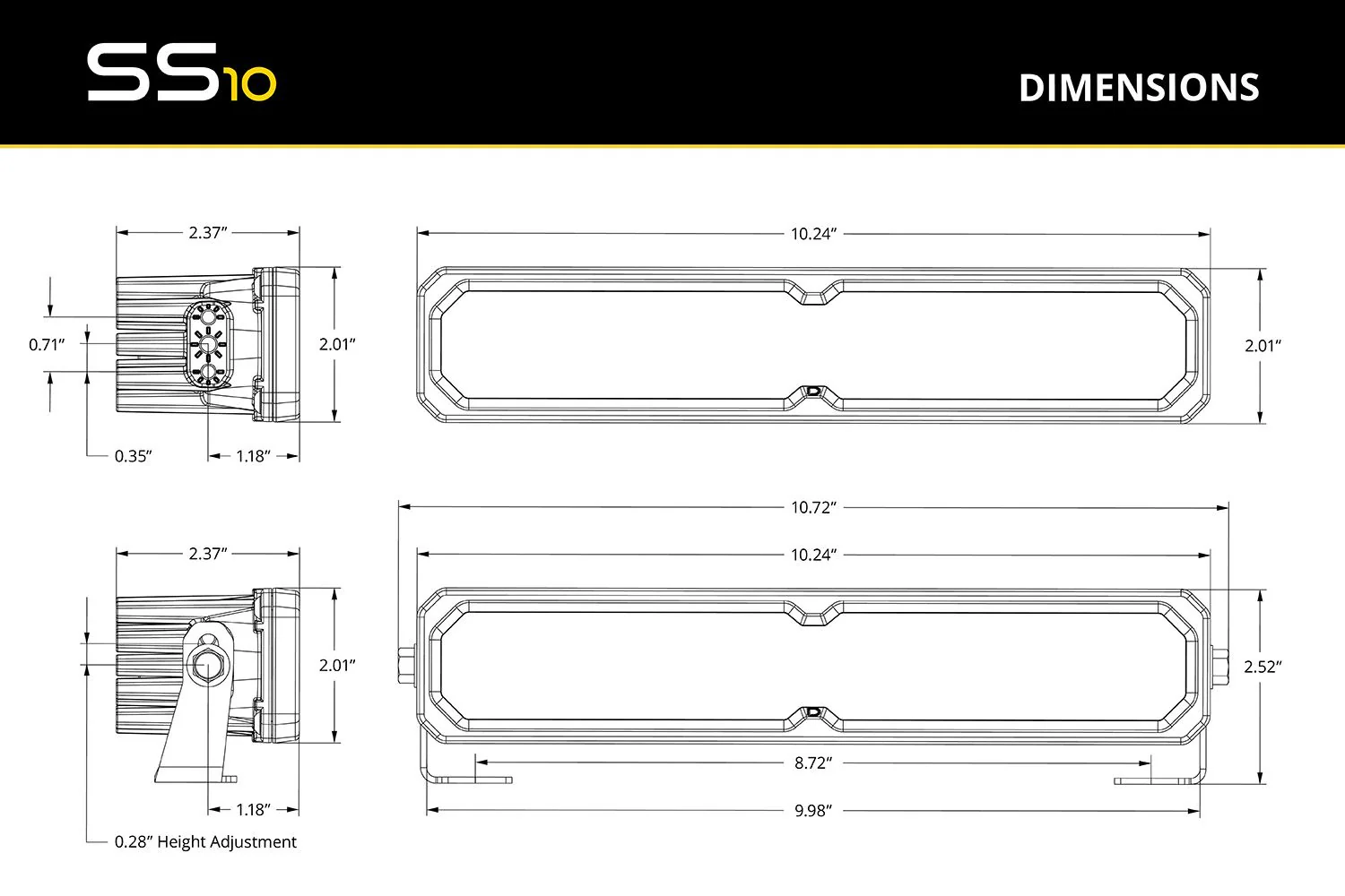Diode Dynamics SS20 Yellow LED Light Bar (one) - Image 6