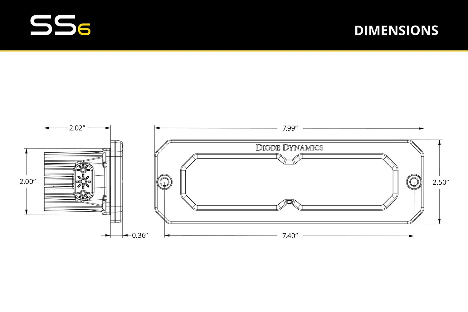 Diode Dynamics SS6 White Flush Mount LED Light Bar (one) - Image 5