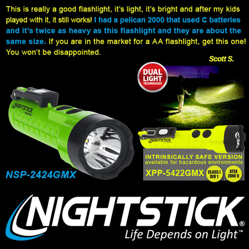 Nightstick Dual-Light Flashlight w/Dual Magnets - 3 AA - Image 5