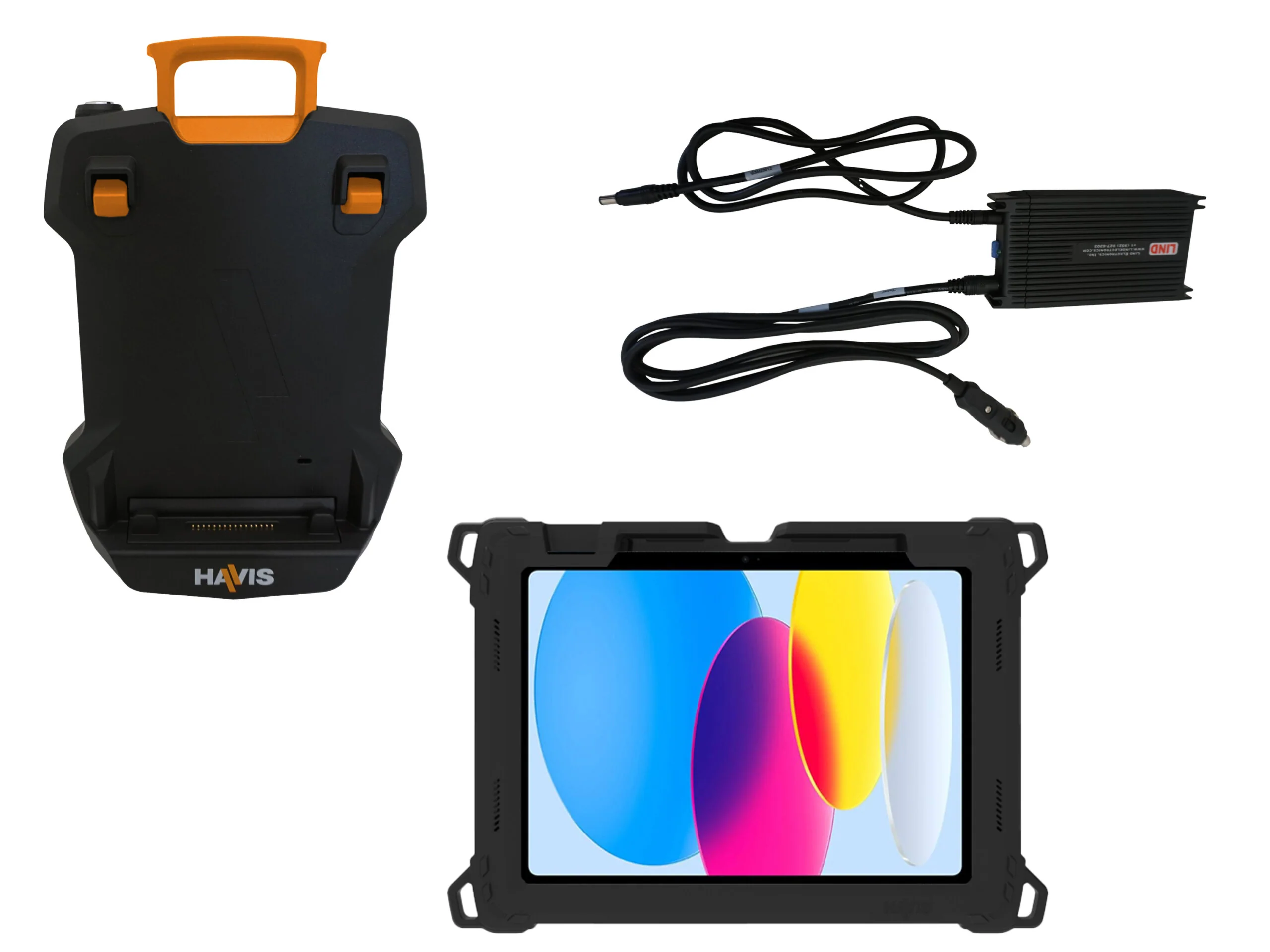 Package – DS-TAB-401 Docking Station, TC-406 Tablet Case, and LPS-184 DC Power Supply for Apple iPad(10th Gen)