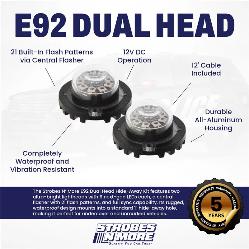 Strobes N' More E92 Dual Head Hide Away Kit - Image 2