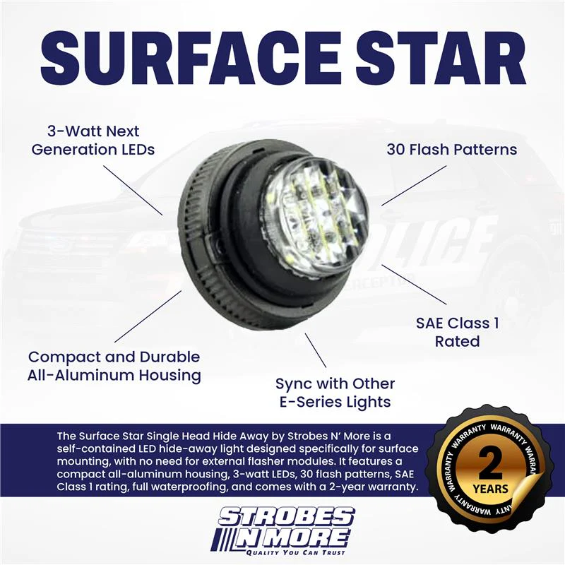 Strobes N' More Surface Star Single Head Hide Away - Image 2