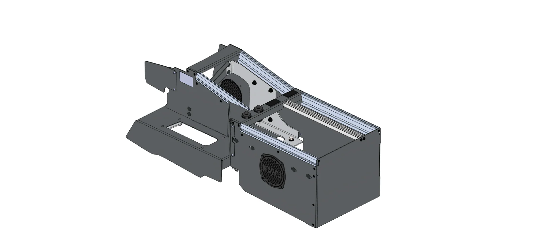 Vehicle-Specific 24″ Wide Angled Console for 2022-2025 RAM DJ 2500 With Manual Transfer case shifter and OEM console - Image 6
