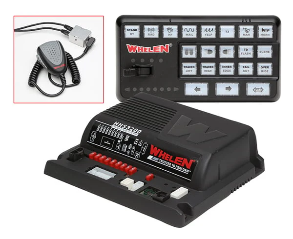 Whelen Siren Amplifier with 21 Push Buttons and Slide Switch Controller